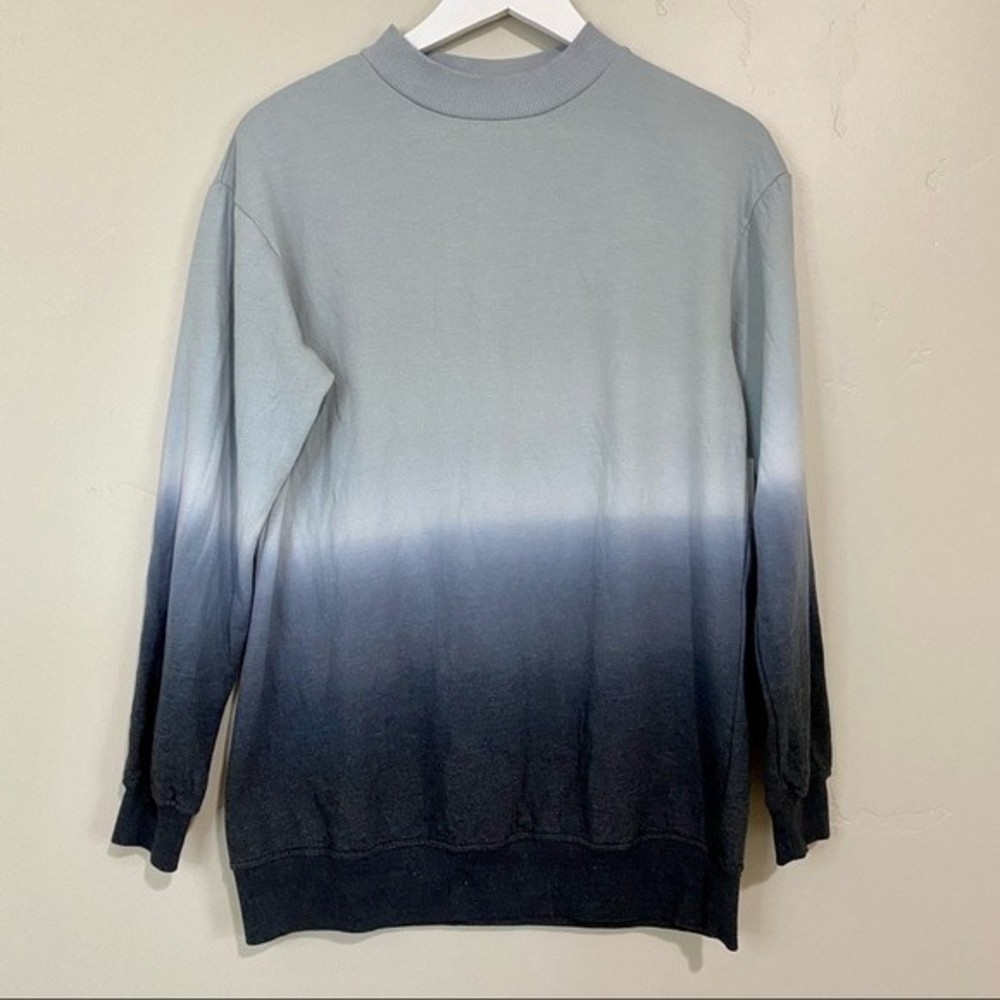 BP. Women’s Dip Dye Casual Cotton Blend Pullover Black & Grey Size Small NWT